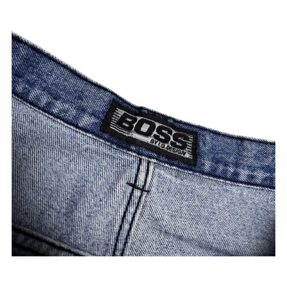 BOSS Vintage 90s Y2K Baggy Loose Wide Fit Streetwear Denim Jeans Mens 34x32 - Picture 6 of 7